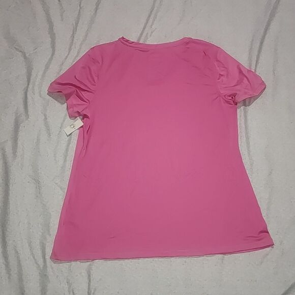 Athletic Works Women's Core Active Short Sleeve V-Neck T-Shirt Color Pink - Picture 2 of 7